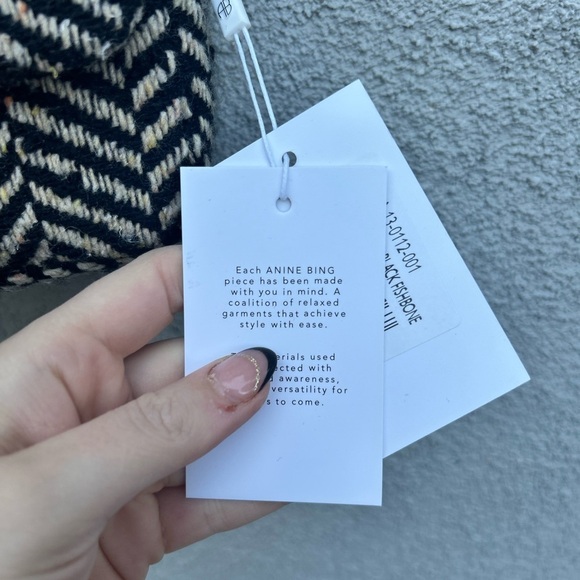 ANINE BING Nico Bag in Cream & Black Fishbone New with Tags! - Picture 11 of 16